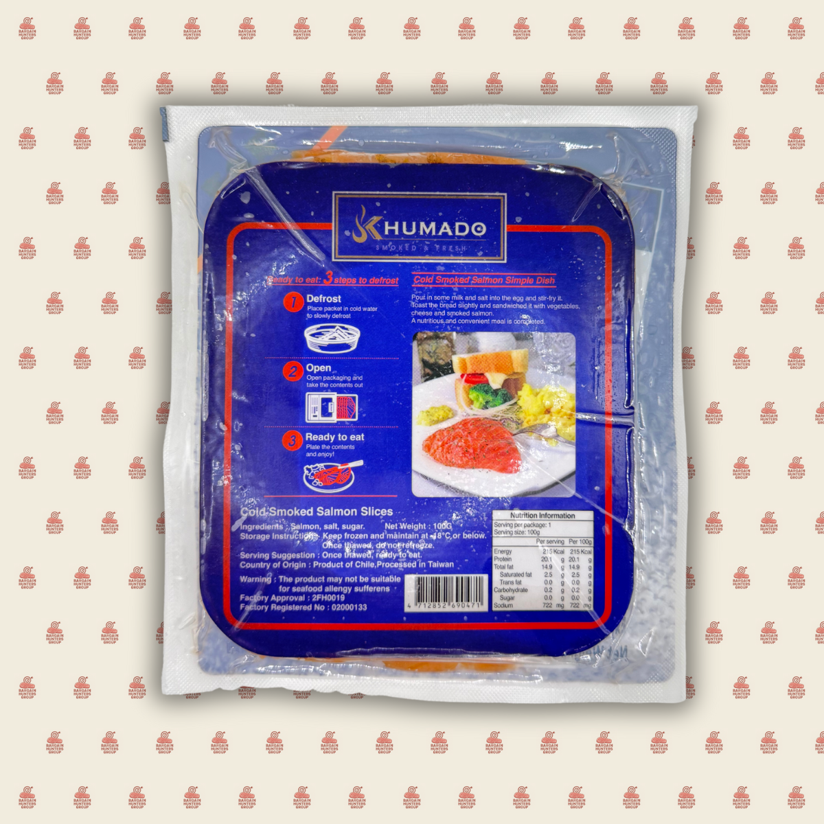 Cold Smoked Salmon Slices 100G (Halal)